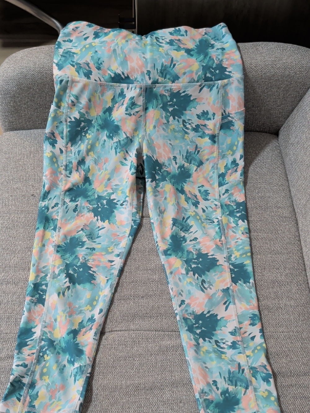 Comfort High-Rise Printed Leggings - Teal Multi
